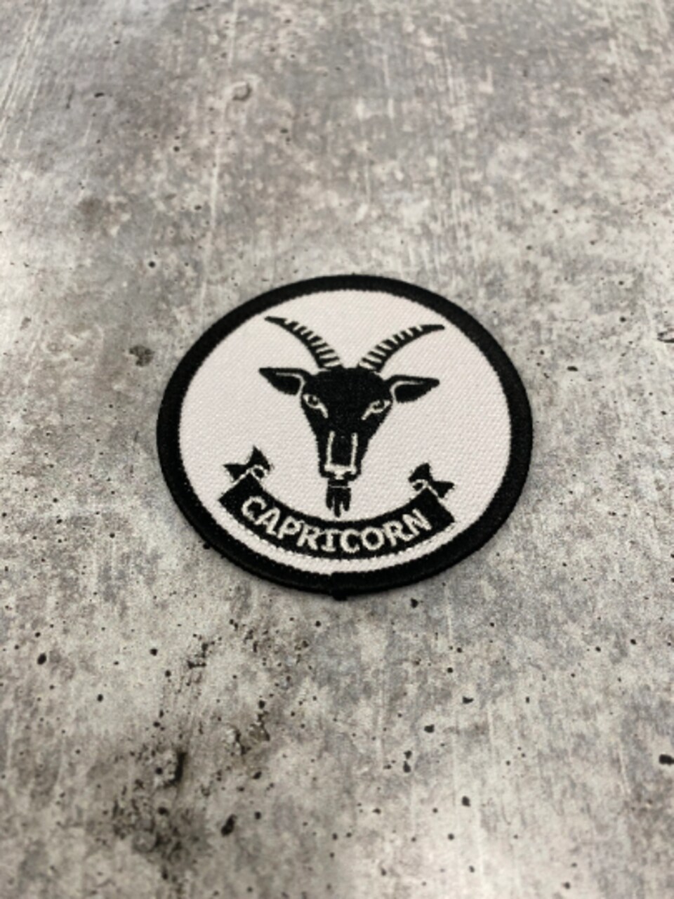 "Capricorn", Astrology iron-on Patch, Embroidered Zodiac Signs, Vintage, 3" inches